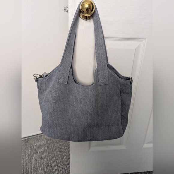 BNWT - True Religion Light Blue Denim Tote/Crossbody/Shoulder/Beach/School Bag - Picture 3 of 15